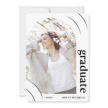 Black and White Arch Photo Graduparty Invita