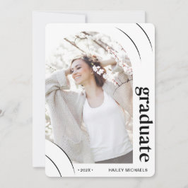 Black and White Arch Photo Graduparty Invita Kaart