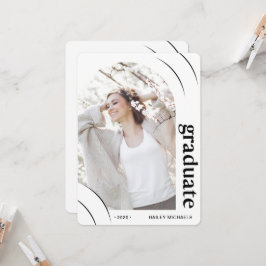Black and White Arch Photo Graduparty Invita Kaart