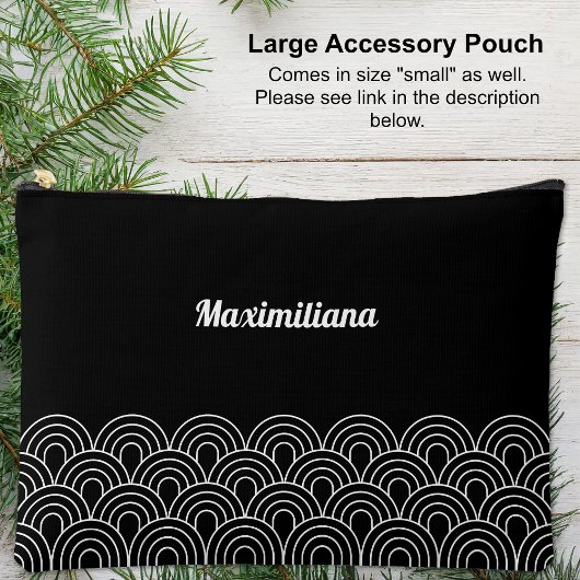 Black and White- Arches Glam Large Accessory Pouch Etui