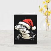 Black And White Argentine Tegu Christmas Ugly Xmas Kaart (Gele Bloem)