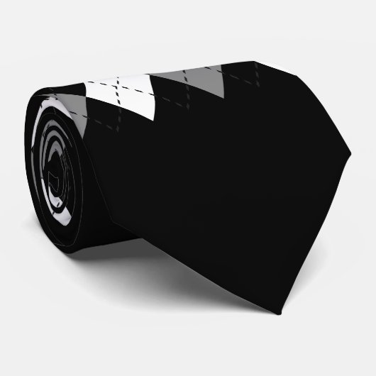 Black and White Argyle Necktie Stropdas (Opgerold)
