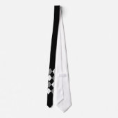 Black and White Argyle Necktie Stropdas (Achterkant)