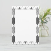 Black and White Argyle Pattern DIY Kaart (Staand voorkant)