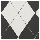 Black and White Argyle Pattern Harlequin Stof (Close Up)