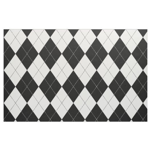 Black and White Argyle Pattern Harlequin Stof (Fat Quarter)