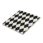 Black and White Argyle Tile Tegeltje (Zijkant)