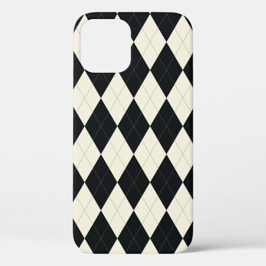 Black and White Argyle Universal iPhone 4-tas Case-Mate iPhone Case (Achterkant)