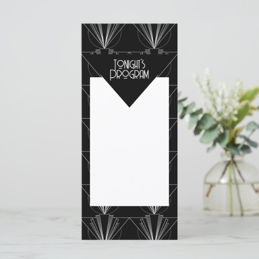 Black and White Art Deco Gatsby Program (Staand voorkant)