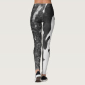 Black and white art texture painting legging pants (Achterkant)