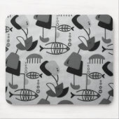 Black and White Atomic Pattern Mousepad Muismat (Voorkant)