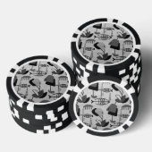 Black and White Atomic Pattern Poker Chip (Opstapeling)