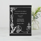 Black and White Aubrey Beardsley Fantasy Kaart (Staand voorkant)