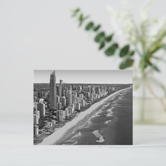 Black and White Australia Gold Coast Briefkaart (Staand voorkant)