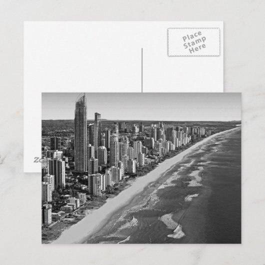 Black and White Australia Gold Coast Briefkaart (Voorkant / Achterkant)