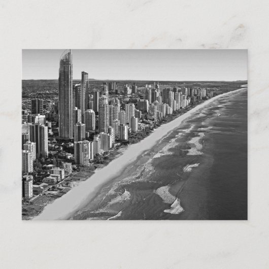 Black and White Australia Gold Coast Briefkaart (Voorkant)
