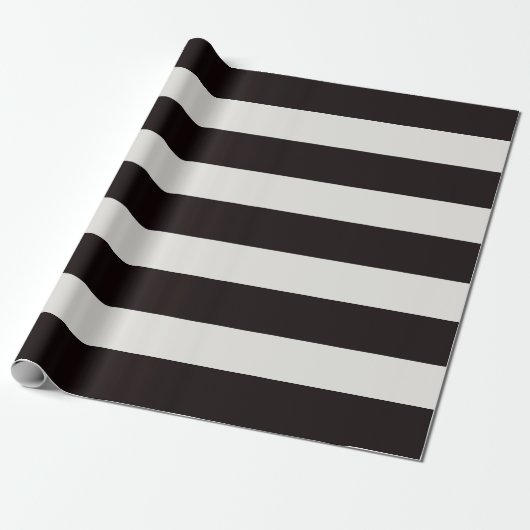 Black and White Awning Stripes Cadeaupapier (Uitgerold)