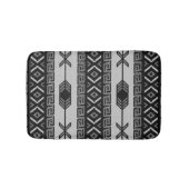 Black and White Aztec Pattern Southwest Tribal Badmat (Voorkant)