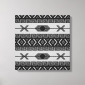Black and White Aztec Pattern Southwest Wall Art Canvas Afdruk (Voorkant)