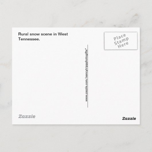 Black and White Backlit Rural Snow Scene Briefkaart (Achterkant)