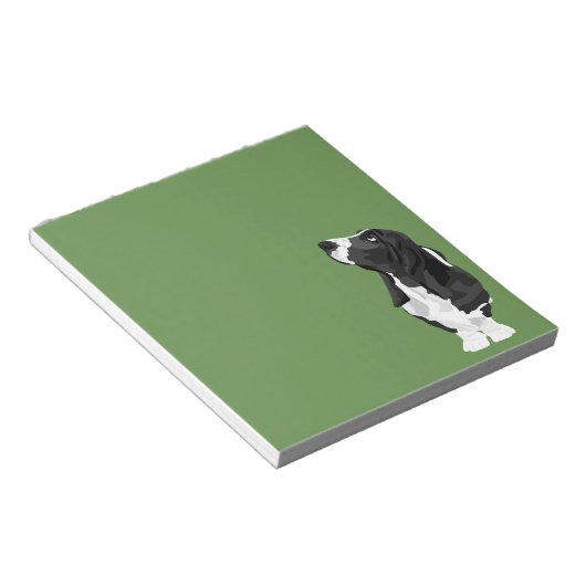 Black and White Basset Hound Notitieblok (Schuin)