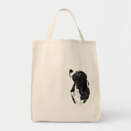 Black and White Basset Hound Tote Bag