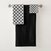 Black and White Bath Towel Set Bad Handdoek (Insitu)