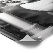 Black and White Bathroom Cat Print, Funny Posters, Poster (Hoek)