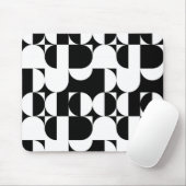 Black and White Bauhaus Modern Abstract geometrisc Muismat (Met muis)