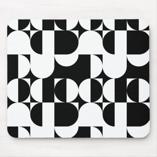 Black and White Bauhaus Modern Abstract geometrisc Muismat (Voorkant)