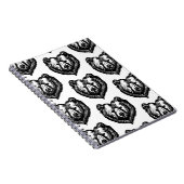 Black and White Bear's Face Ink Drawing Notitieboek (Rechterzijde)