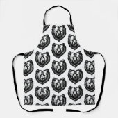 Black and White Bear's Face Ink Drawing Schort (Voorkant)