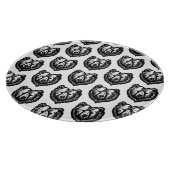 Black and White Bear's Face Ink Drawing Snijplank (Hoek)