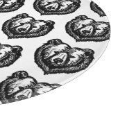 Black and White Bear's Face Ink Drawing Snijplank (Hoek)