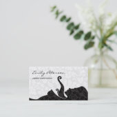 Black and White Beauty/Cosmetology Design Business Visitekaartje (Staand voorkant)