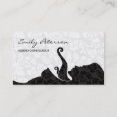 Black and White Beauty/Cosmetology Design Business Visitekaartje (Voorkant)
