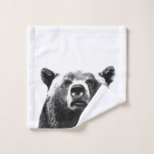 Black and White Beer Woodland Animal Bad Handdoek (Wasdoekje)