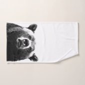 Black and White Beer Woodland Animal Bad Handdoek (Handdoek)