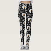 Black and White Big Afro Zeg ja Leggings (Voorkant)