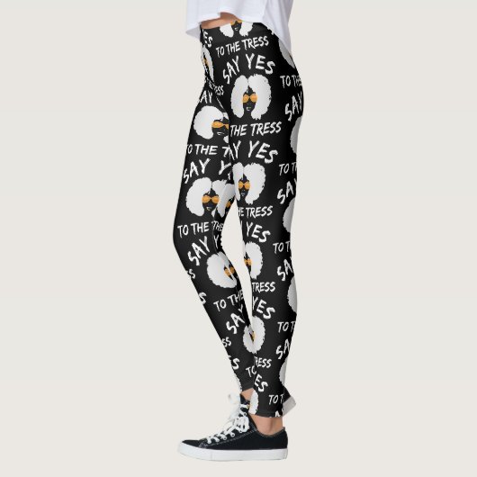 Black and White Big Afro Zeg ja Leggings (Links)