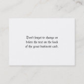 Black and White Big Ben Visitekaartje (Achterkant)