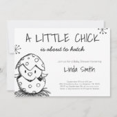 Black and White Bird Hatching Baby Shower Kaart (Voorkant)