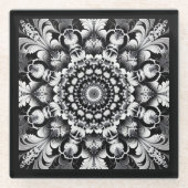 Black and White Bliss Glazen Onderzetter (Voorkant)