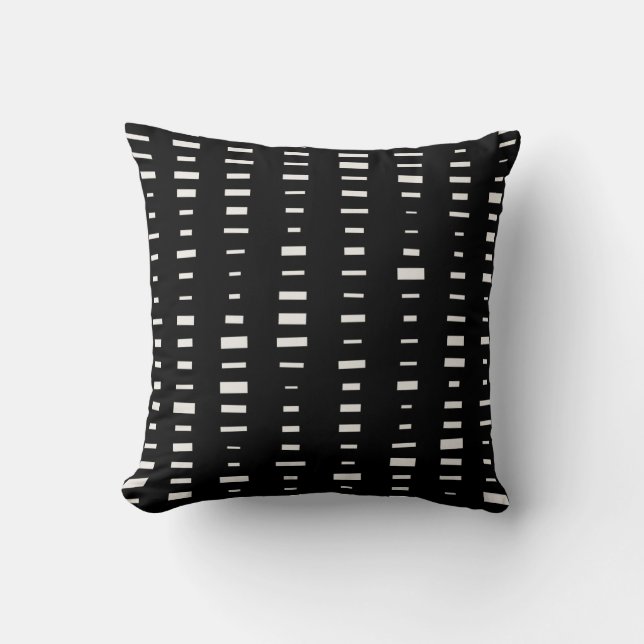 Black and White Block Stripe Pillow Kussen (Voorkant)