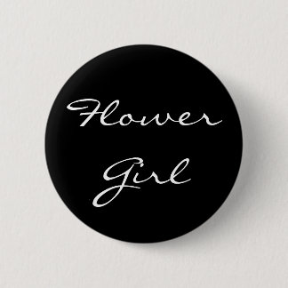 Black and White Bloemenmeisje Button