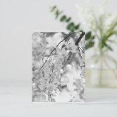Black and White Blossom Branch Briefkaart (Staand voorkant)