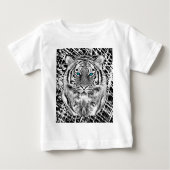 Black and White Blue Eyes Tiger Graphic (Voorkant)