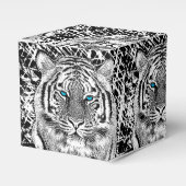 Black and White Blue Eyes Tiger Graphic Bedankdoosjes (Voorkant Zijde)