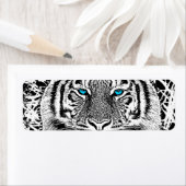 Black and White Blue Eyes Tiger Graphic Etiket (Insitu)