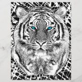 Black and White Blue Eyes Tiger Graphic Flyer (Voorkant)